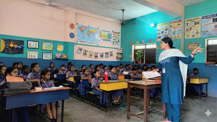 Teacher Teaching Students